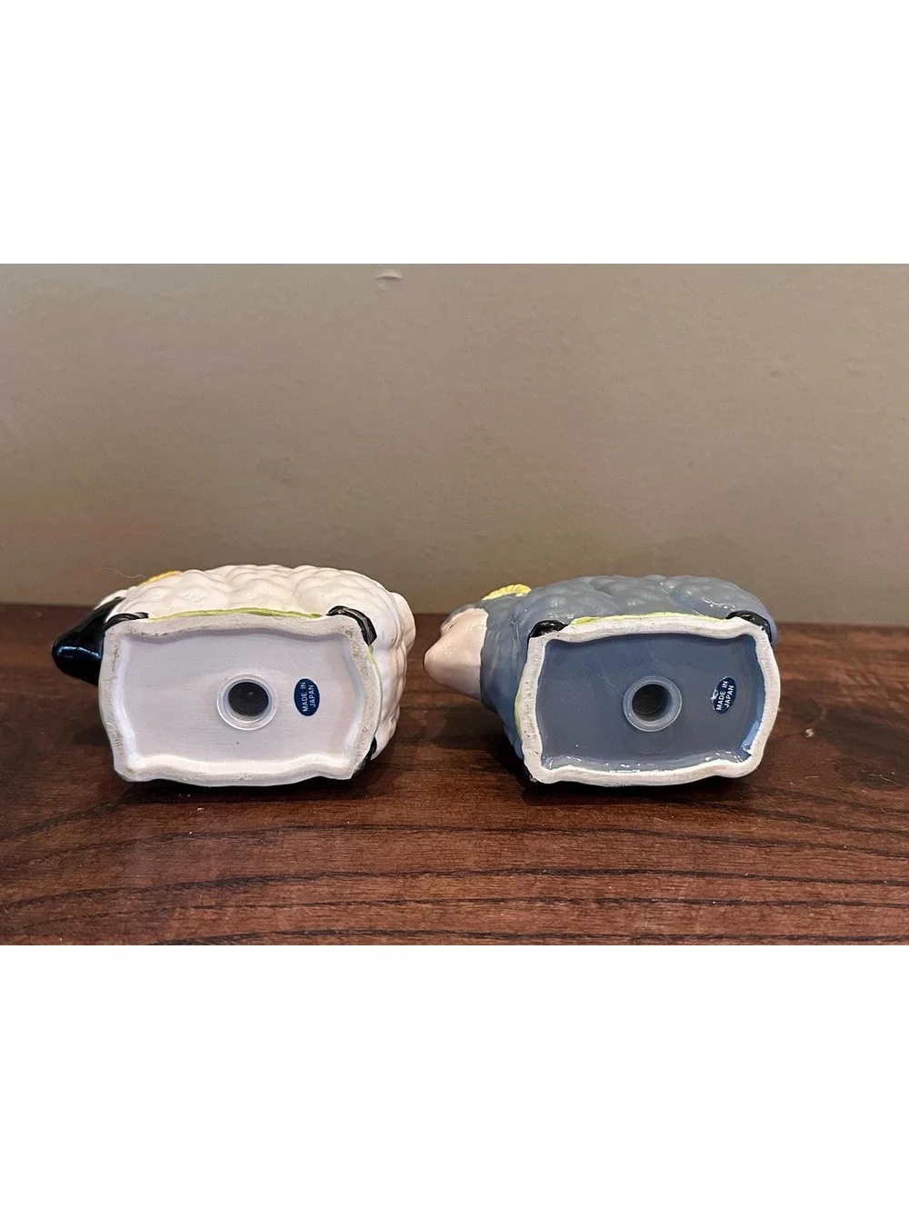 Vintage Gray and White Sheep Salt and Pepper Shakers Japan
